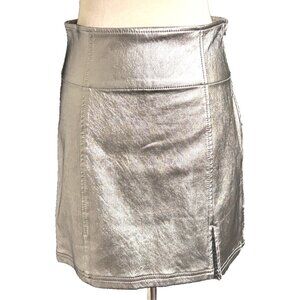 Free People Holding on to a Dream Silver Metallic Skirt Size 8